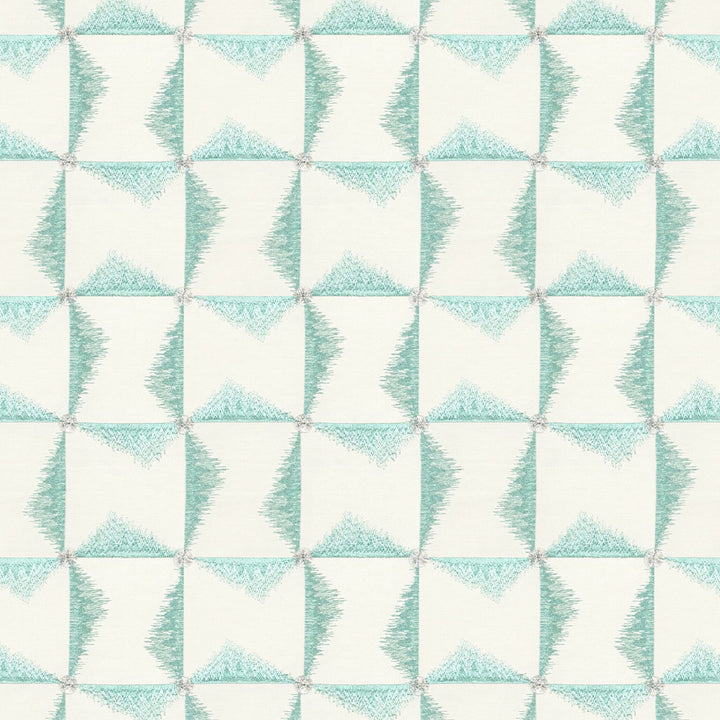 Ontario 1 Aqua by Stout Fabric RAINBOW LIBRARY SPRAY/SHORELINE 80%COT 20%POL %BEMB INDIA Horizontal: 6.750 and Vertical: 7.500 52 in - Fabric Carolina -