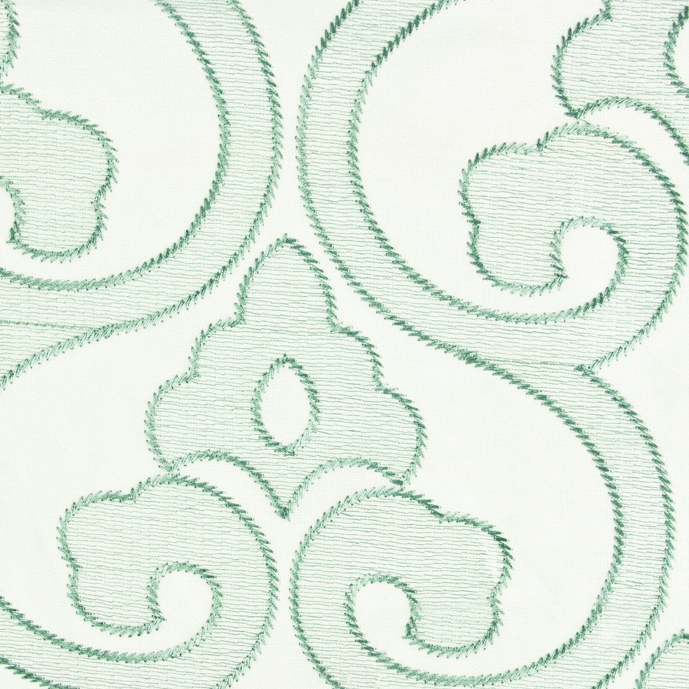 Opus 2 Aqua by Stout Fabric RAINBOW LIBRARY BAYBERRY/SEAFOAM 60%LIN 40%COT %VEMB INDIA Horizontal: 13 and Vertical: 7.875 52 in - Fabric Carolina -