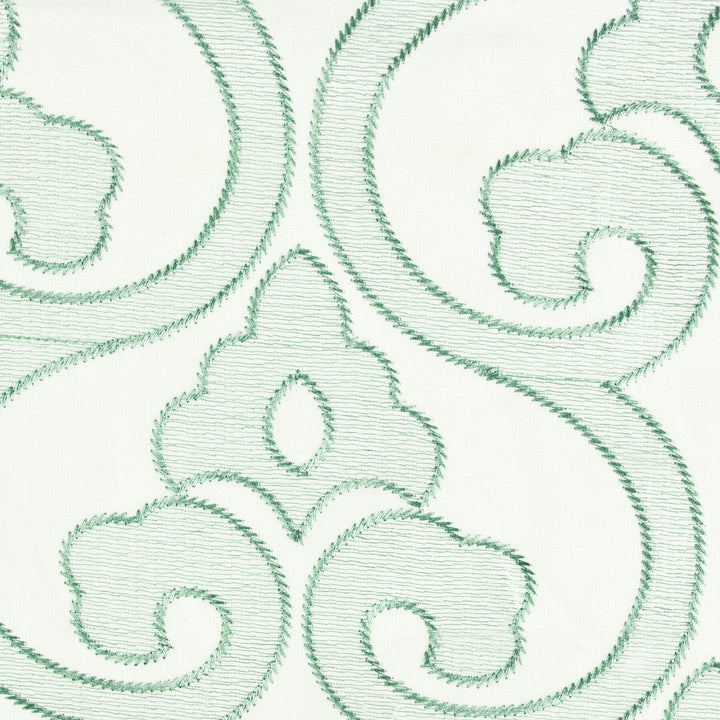 Opus 2 Aqua by Stout Fabric RAINBOW LIBRARY BAYBERRY/SEAFOAM 60%LIN 40%COT %VEMB INDIA Horizontal: 13 and Vertical: 7.875 52 in - Fabric Carolina -