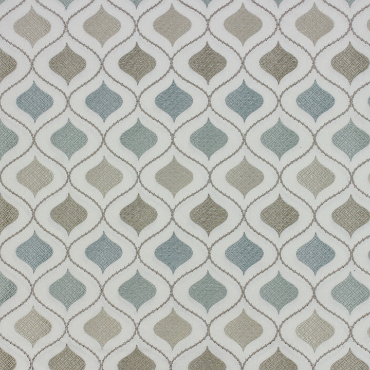 Orient Mist by Richloom Fabric See sample 50%POLYESTER, 50%COTTON BASE (100% POLY EMB) USA or Imported N/A </p><p>Repeat: V9.25" x H4.25" 56" - Fabric Carolina -