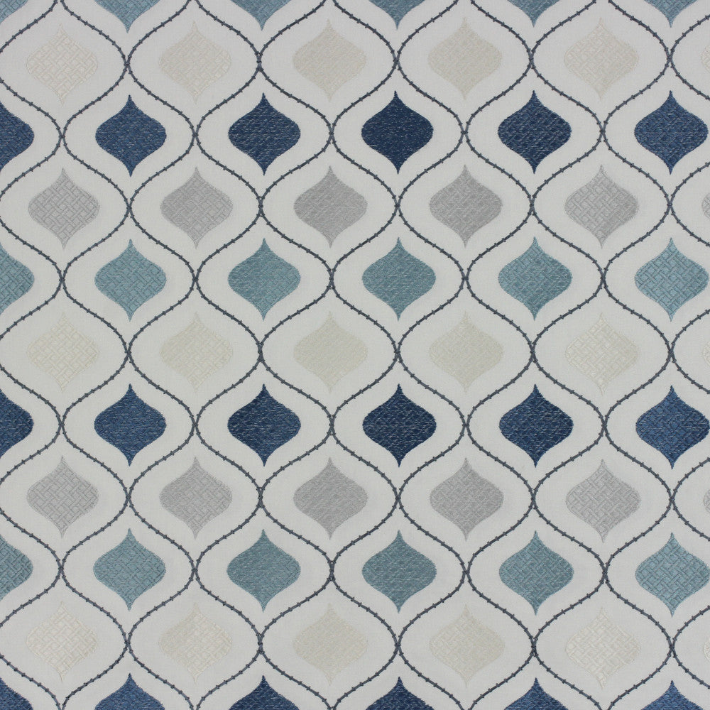 Orient Ocaen by Richloom Fabric See sample 50%POLYESTER, 50%COTTON BASE (100% POLY EMB) USA or Imported N/A </p><p>Repeat: V9.25" x H4.25" 56" - Fabric Carolina -