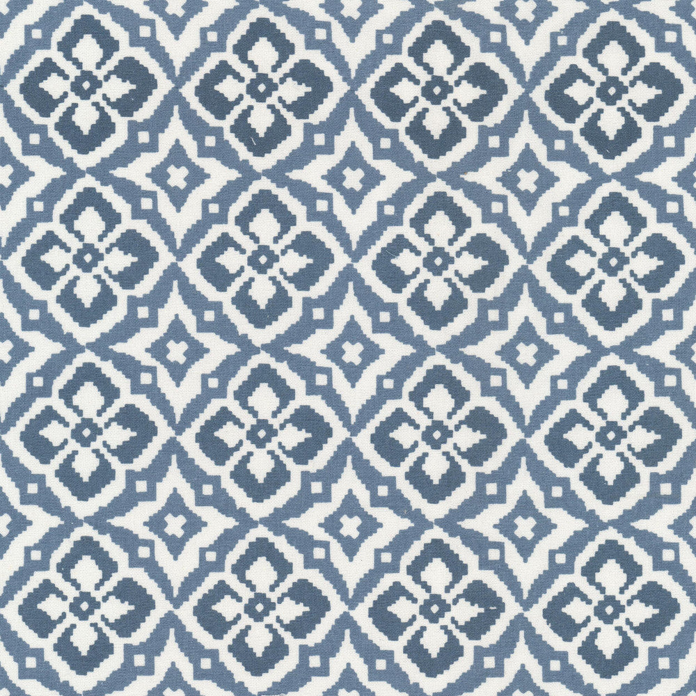 Ornament 1 Wedgewood by Stout Fabric RAINBOW LIBRARY HAZE/SKY 100%COT INDIA Horizontal: 3.000 and Vertical: 3.000 59 in - Fabric Carolina -