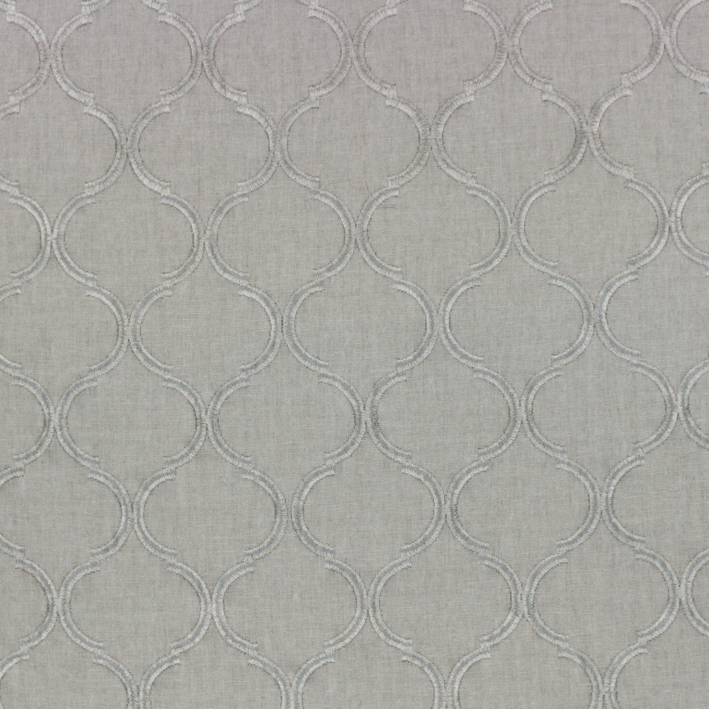 Ornella Silver by Richloom Fabric See sample 55% Linen, 45% Raylon, 100% Rayon Emb. USA or Imported N/A </p><p>Repeat: V3.75" x H3.25" 56" - Fabric Carolina -