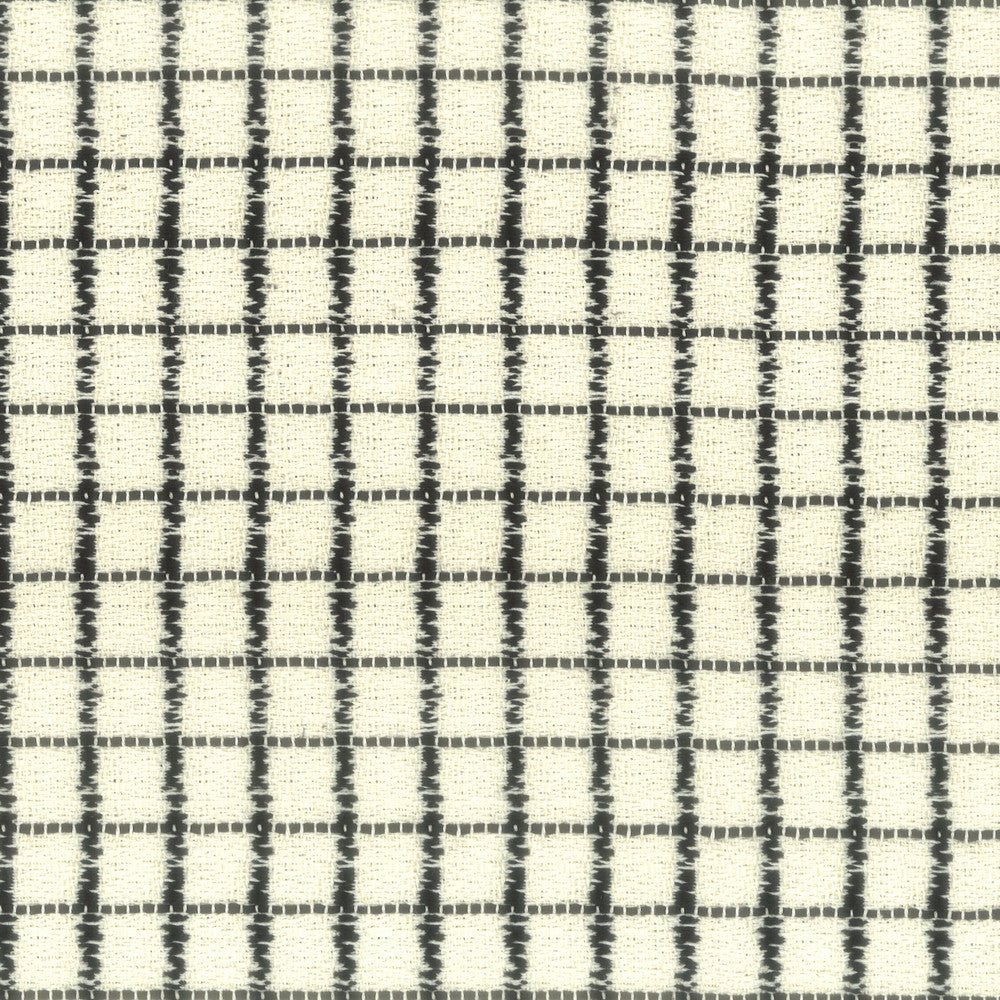 Orsini 1 Black/Cream by Stout Fabric LIVING IS EASY SMOKE/COAL 84%COT 16%POL USA PERFORMANCE RATED FABRIC WYZENBEEK 30 000 DOUBLE RUB WEAR TEST (HEAVY DUTY) Horizontal: 0.75 and Vertical: 3.25 54 in - Fabric Carolina -