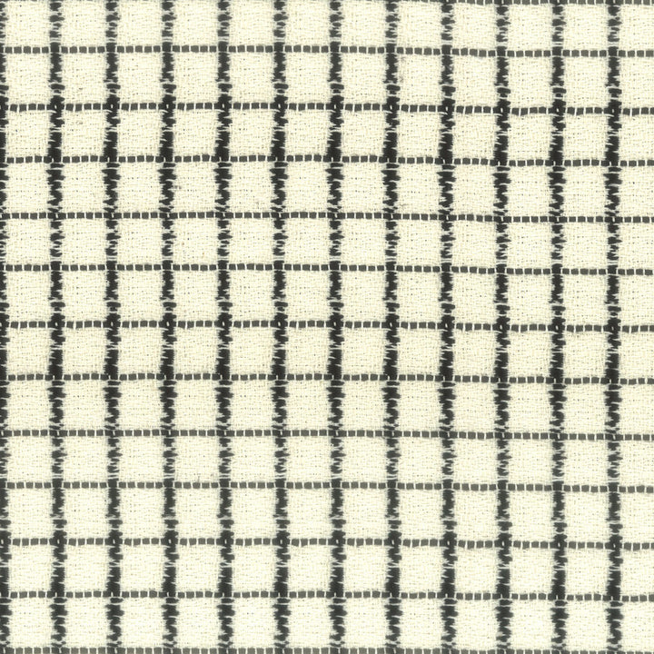 Orsini 1 Black/Cream by Stout Fabric LIVING IS EASY SMOKE/COAL 84%COT 16%POL USA PERFORMANCE RATED FABRIC WYZENBEEK 30 000 DOUBLE RUB WEAR TEST (HEAVY DUTY) Horizontal: 0.75 and Vertical: 3.25 54 in - Fabric Carolina -