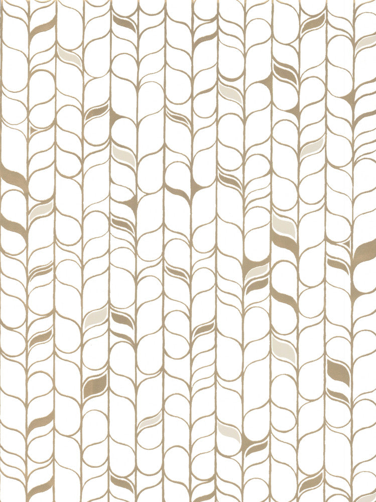 Perfect Petals White & Gold Wallpaper by Candice Olson Candice Olson Modern Nature 2nd Edition Covers about 56.8 square feet 20.8-in by 32.79-ft long roll Unpasted 20.8 - Fabric Carolina -