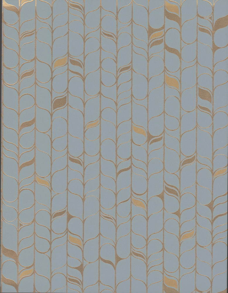 Perfect Petals Blue & Gold Wallpaper by Candice Olson Candice Olson Modern Nature 2nd Edition Covers about 56.8 square feet 20.8-in by 32.79-ft long roll Unpasted 20.8 - Fabric Carolina -