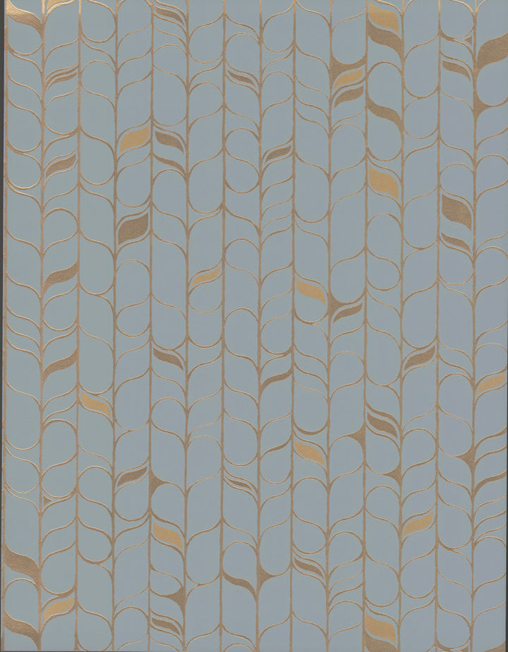 Perfect Petals Blue & Gold Wallpaper by Candice Olson Candice Olson Modern Nature 2nd Edition Covers about 56.8 square feet 20.8-in by 32.79-ft long roll Unpasted 20.8 - Fabric Carolina -