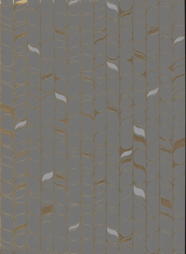 Perfect Petals Grey & Gold Wallpaper by Candice Olson Candice Olson Modern Nature 2nd Edition Covers about 56.8 square feet 20.8-in by 32.79-ft long roll Unpasted 20.8 - Fabric Carolina -