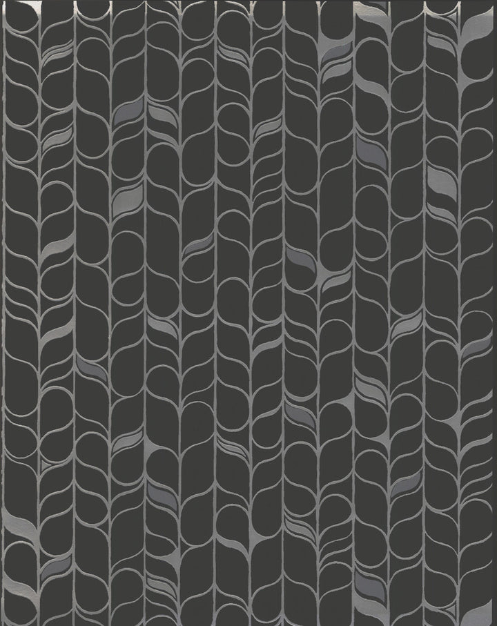 Perfect Petals Black & Silver Wallpaper by Candice Olson Candice Olson Modern Nature 2nd Edition Covers about 56.8 square feet 20.8-in by 32.79-ft long roll Unpasted 20.8 - Fabric Carolina -