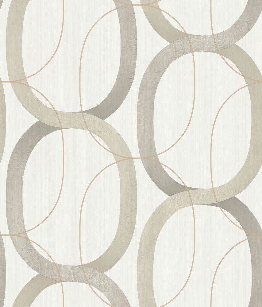 Interlock Taupe Wallpaper by Candice Olson Candice Olson Modern Nature 2nd Edition Covers about 56.4 square feet 20.5-in by 33-ft long roll Unpasted 24 - Fabric Carolina -