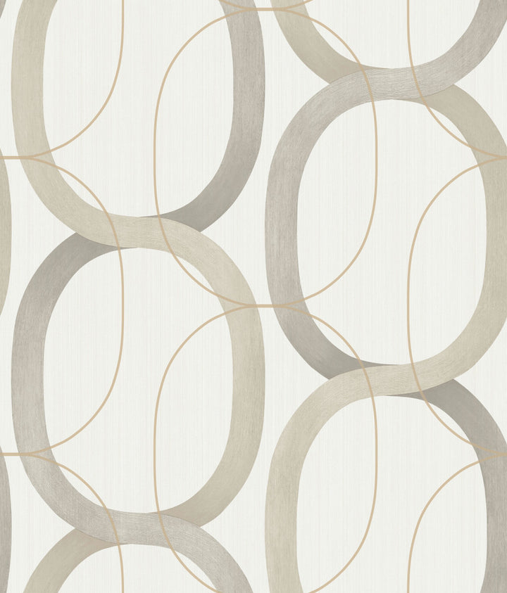 Interlock Taupe Wallpaper by Candice Olson Candice Olson Modern Nature 2nd Edition Covers about 56.4 square feet 20.5-in by 33-ft long roll Unpasted 24 - Fabric Carolina -
