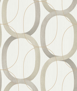 Interlock Taupe Wallpaper by Candice Olson
