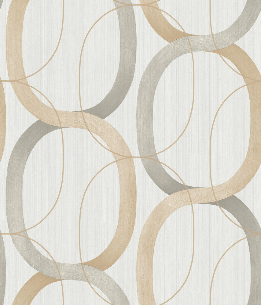 Interlock Dark Taupe Wallpaper by Candice Olson Candice Olson Modern Nature 2nd Edition Covers about 56.4 square feet 20.5-in by 33-ft long roll Unpasted 24 - Fabric Carolina -