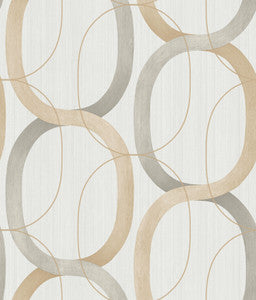 Interlock Dark Taupe Wallpaper by Candice Olson