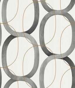 Interlock Black & Gold Wallpaper by Candice Olson