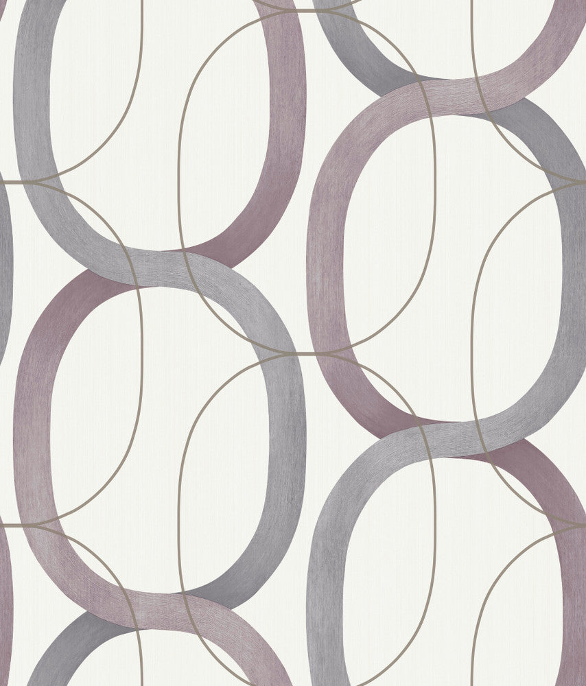 Interlock Plum Wallpaper by Candice Olson Candice Olson Modern Nature 2nd Edition Covers about 56.4 square feet 20.5-in by 33-ft long roll Unpasted 24 - Fabric Carolina -