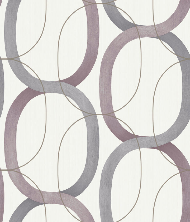 Interlock Plum Wallpaper by Candice Olson Candice Olson Modern Nature 2nd Edition Covers about 56.4 square feet 20.5-in by 33-ft long roll Unpasted 24 - Fabric Carolina -