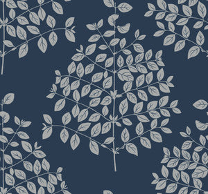 Tender Navy & Silver Wallpaper by Candice Olson