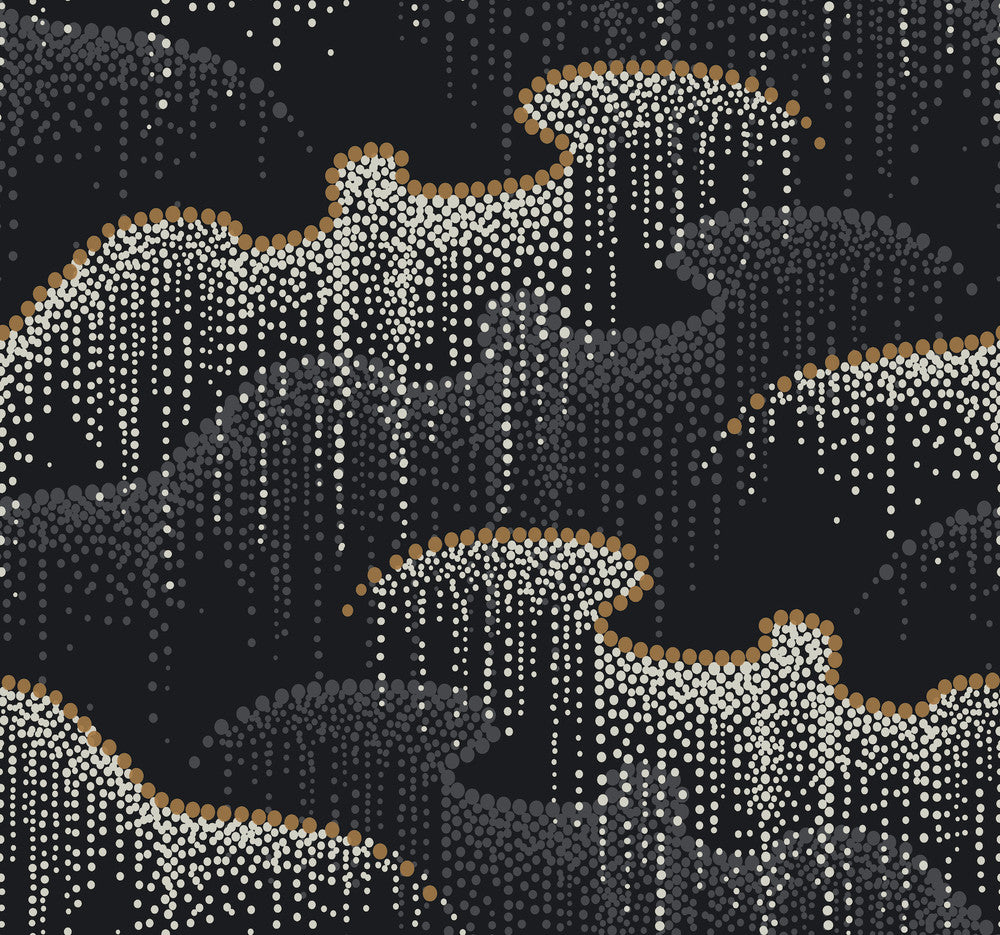 Moonlight Pearls Black Wallpaper by Candice Olson Candice Olson Modern Nature 2nd Edition Covers about 60.8 square feet 27-in by 27-ft long roll Unpasted 25.25 - Fabric Carolina -