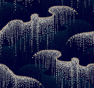 Moonlight Pearls Navy Wallpaper by Candice Olson