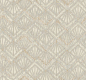 Modern Shell Grey & Beige Wallpaper by Candice Olson