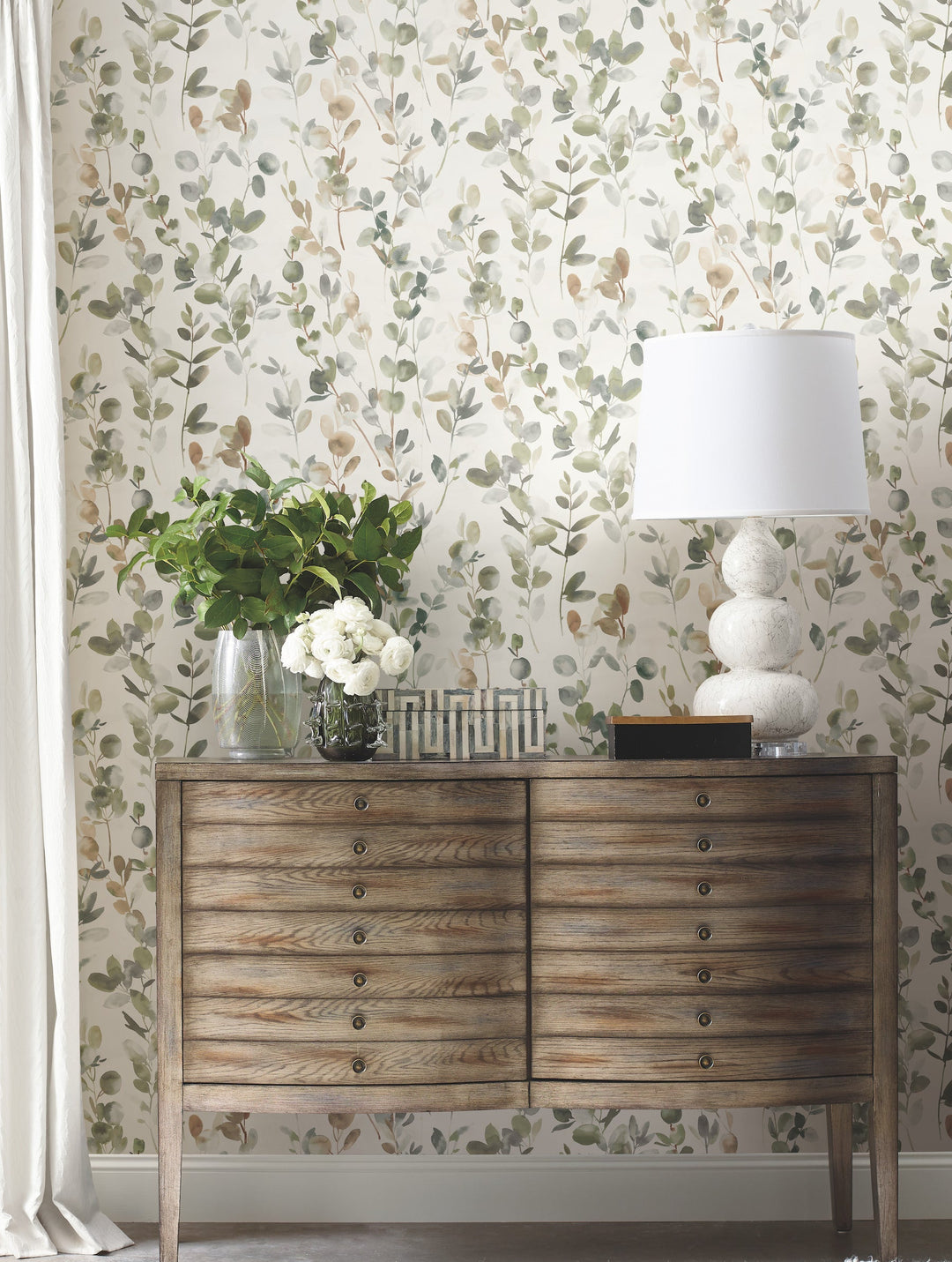 Joyful Eucalpytus Green Wallpaper by Candice Olson Designer