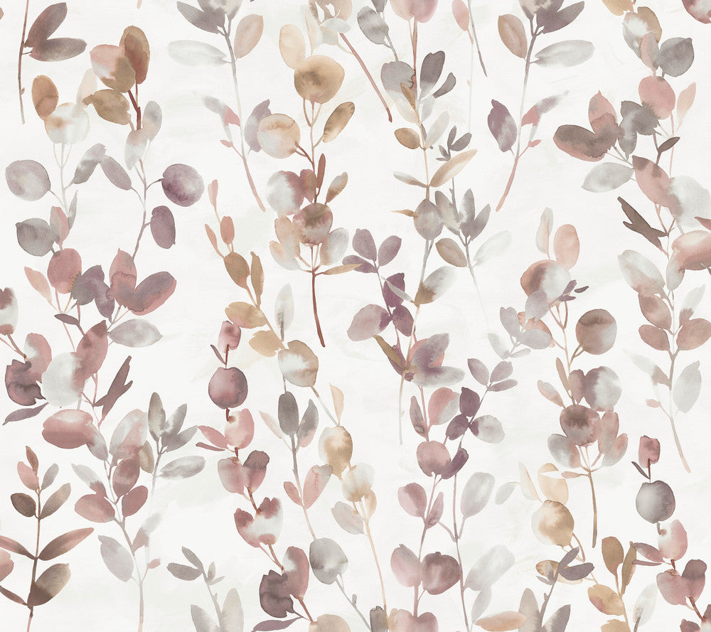 Joyful Eucalpytus Purple Wallpaper by Candice Olson Candice Olson Modern Nature 2nd Edition Covers about 60.8 square feet 27-in by 27-ft long roll Unpasted 24 - Fabric Carolina -
