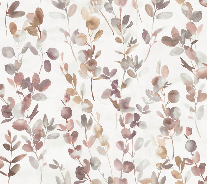 Joyful Eucalpytus Purple Wallpaper by Candice Olson Candice Olson Modern Nature 2nd Edition Covers about 60.8 square feet 27-in by 27-ft long roll Unpasted 24 - Fabric Carolina -