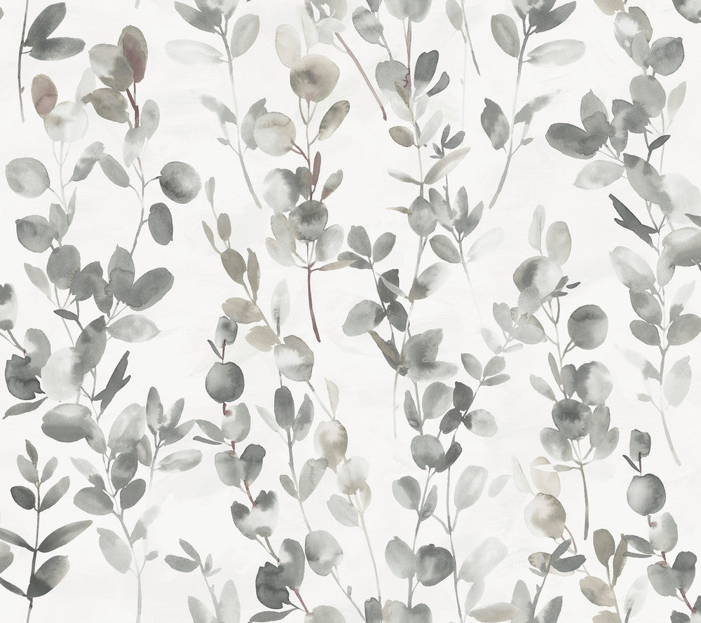 Joyful Eucalyptus Grey & Taupe Wallpaper by Candice Olson Candice Olson Modern Nature 2nd Edition Covers about 60.8 square feet 27-in by 27-ft long roll Unpasted 24 - Fabric Carolina -