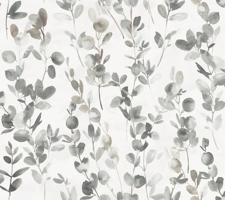 Joyful Eucalyptus Grey & Taupe Wallpaper by Candice Olson Candice Olson Modern Nature 2nd Edition Covers about 60.8 square feet 27-in by 27-ft long roll Unpasted 24 - Fabric Carolina -