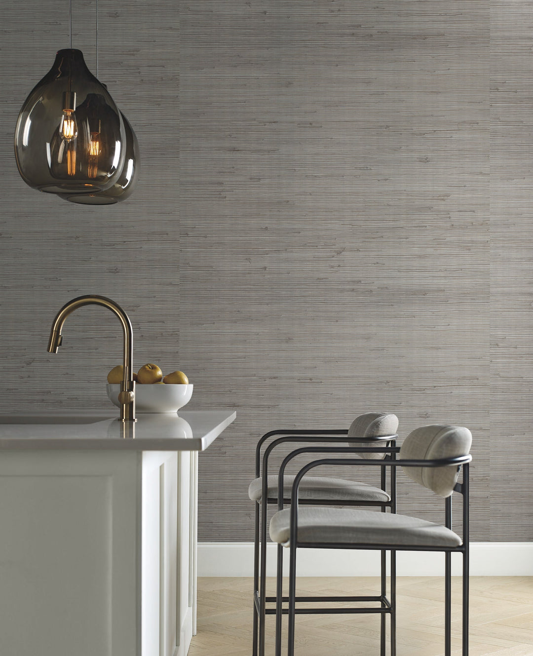 Jute Silver & Blue Metallic Wallpaper by Candice Olson Designer