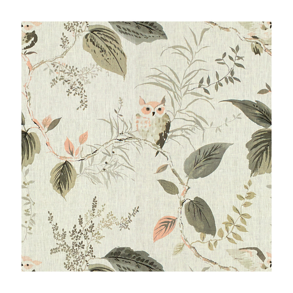 Owlish Blush by Kravet Design Fabric KATE SPADE CURIOSITIES LINEN - 100% China MEDIUM Horizontal: 27 and Vertical: 27 54 - Fabric Carolina -