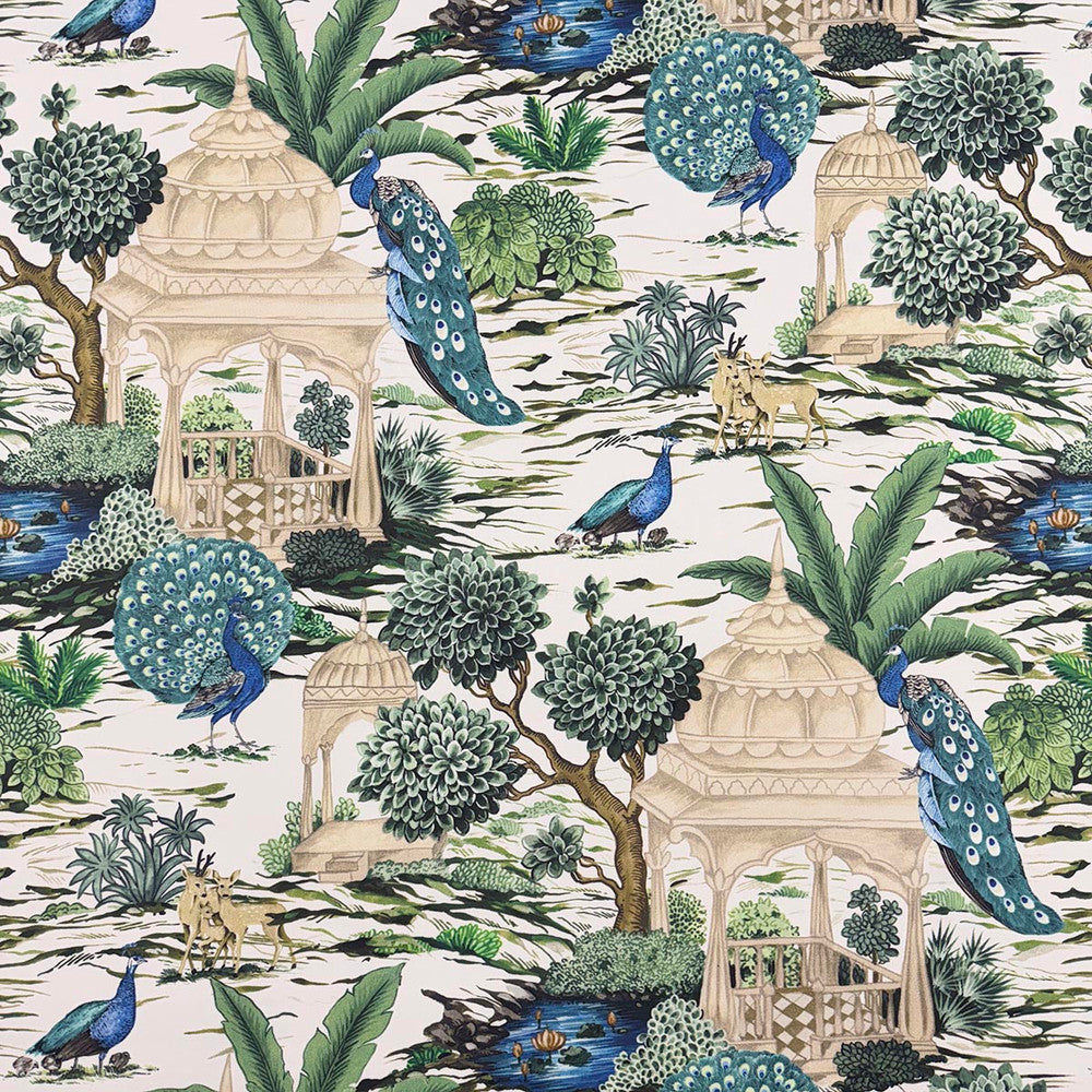 Oz Emerald by Magnolia Designer Fabric - 100% Cotton Sateen India 30,000+ WYZ Horizontal: 27.56 and Vertical: 27.56 55 - Swanky Fabrics -