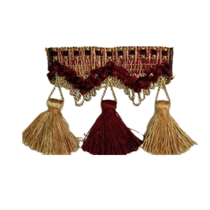 Omnibus Bordeaux by Europatex Designer Fabric Carriage House 100% Polyester 0.5 3.75 inches - Swanky Fabrics -