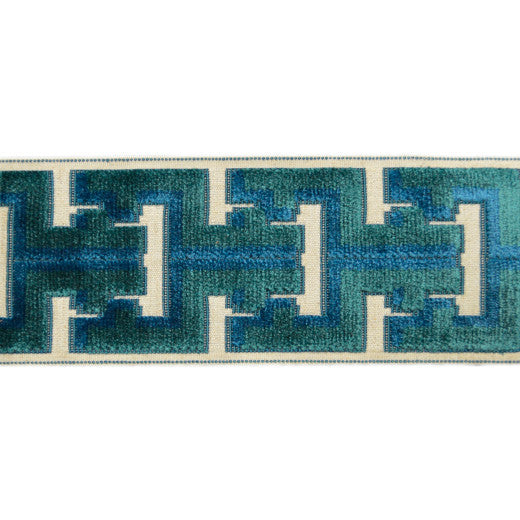 Oslo - Aqua by Europatex Designer Fabric Oslo 58% Rayon / 31% Polyester / 11% Linen China See Sample Horizontal: N/A and Vertical: N/A 3.50 inches  - Swanky Fabrics -