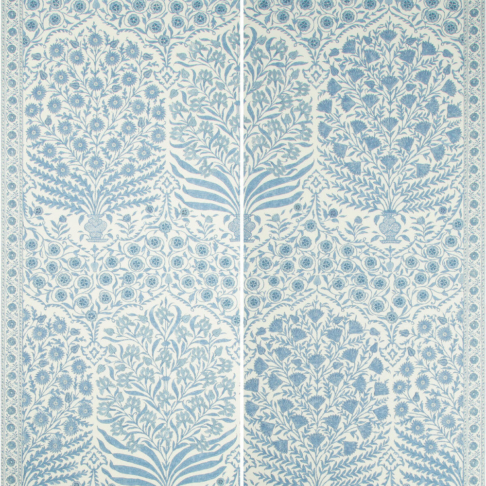 Sameera Paper Blue/Indigo by Lee Jofa Wallcovering OSCAR DE LA RENTA WALLPAPER CELLULOSE - 75%;POLYESTER - 25% United States Horizontal: 54 and Vertical: 62 54 - Fabric Carolina -