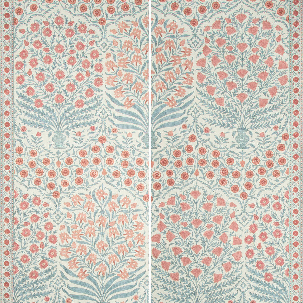 Sameera Paper Red/Blue by Lee Jofa Wallcovering OSCAR DE LA RENTA WALLPAPER CELLULOSE - 75%;POLYESTER - 25% United States Horizontal: 54 and Vertical: 62 54 - Fabric Carolina -