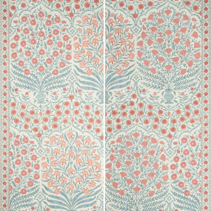 Sameera Paper Red/Blue by Lee Jofa Designer Wallcovering OSCAR DE LA RENTA WALLPAPER CELLULOSE - 75%;POLYESTER - 25% United States - Horizontal: 54 and Vertical: 62 54 - Swanky Fabrics -