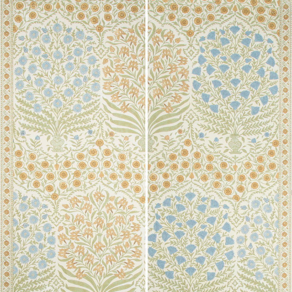 Sameera Paper Sapphire/Gold by Lee Jofa Designer Wallcovering OSCAR DE LA RENTA WALLPAPER CELLULOSE - 75%;POLYESTER - 25% United States - Horizontal: 54 and Vertical: 62 54 - Swanky Fabrics -