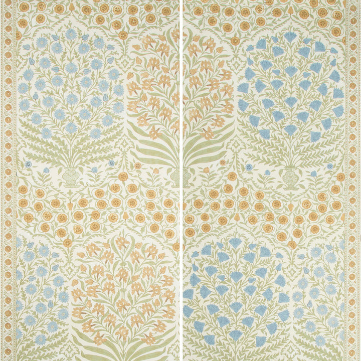 Sameera Paper Sapphire/Gold by Lee Jofa Wallcovering OSCAR DE LA RENTA WALLPAPER CELLULOSE - 75%;POLYESTER - 25% United States Horizontal: 54 and Vertical: 62 54 - Fabric Carolina -