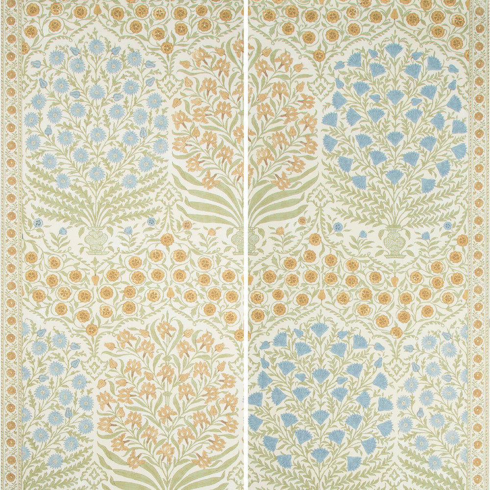 Sameera Paper Sapphire/Gold by Lee Jofa Wallcovering OSCAR DE LA RENTA WALLPAPER CELLULOSE - 75%;POLYESTER - 25% United States Horizontal: 54 and Vertical: 62 54 - Fabric Carolina -