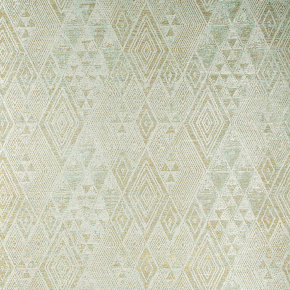 Marula Paper Aqua/Gold by Lee Jofa Wallcovering MERKATO SISAL - 90%;COTTON - 10% United States Horizontal: 17 and Vertical: 17 34 - Fabric Carolina -