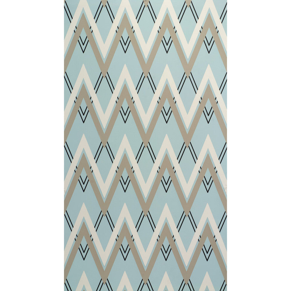 Visby Paper Aqua/Sand by Lee Jofa Wallcovering MERKATO PAPER - 100% United States - Horizontal: 27 and Vertical: 21.8 27 - Fabric Carolina -