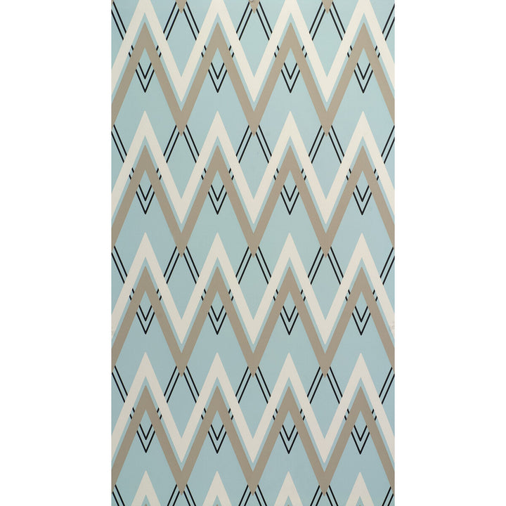 Visby Paper Aqua/Sand by Lee Jofa Wallcovering MERKATO PAPER - 100% United States Horizontal: 27 and Vertical: 21.8 27 - Fabric Carolina -