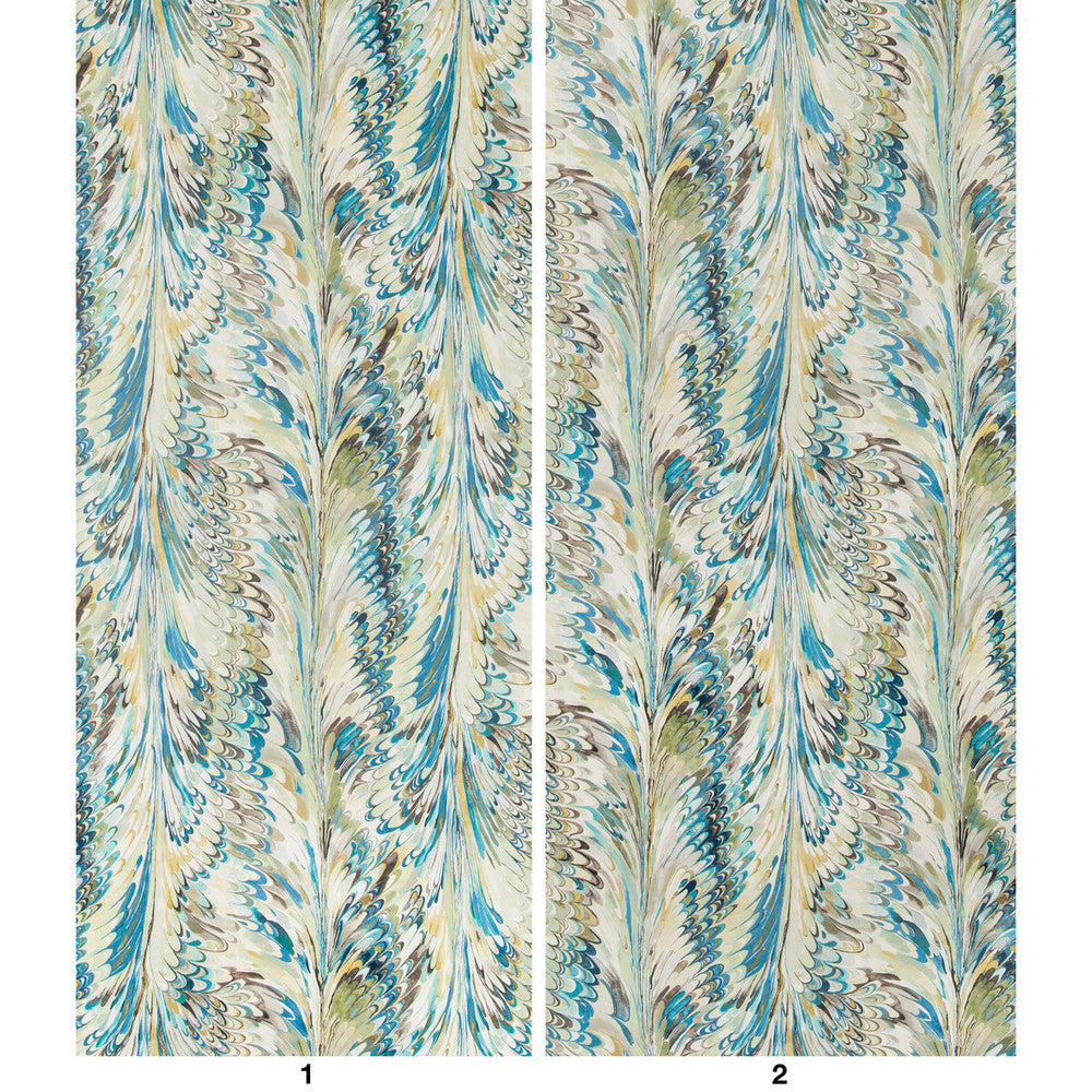 Taplow Paper Peacock/Gold by Lee Jofa Wallcovering MANOR HOUSE WALLPAPER PULP - 80%;POLYESTER - 20% Austria Horizontal: 17.9 and Vertical: 31.5 53.7 - Fabric Carolina -