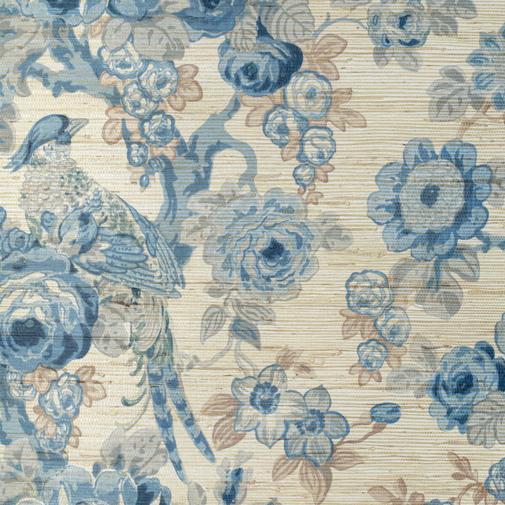 Avondale Paper Blue/Slate by Lee Jofa Wallcovering AVONDALE WALLPAPER HEMP - 50%;NON WOVEN - 30%;COTTON - 10%;BINDER - 9%;OTHER - 1% United Kingdom Horizontal: 27.5 and Vertical: 26.7 27.5 - Fabric Carolina -
