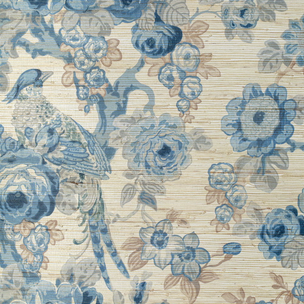 Avondale Paper Blue/Slate by Lee Jofa Wallcovering AVONDALE WALLPAPER HEMP - 50%;NON WOVEN - 30%;COTTON - 10%;BINDER - 9%;OTHER - 1% United Kingdom Horizontal: 27.5 and Vertical: 26.7 27.5 - Fabric Carolina -