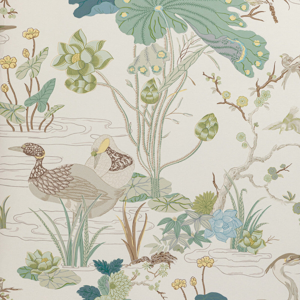 Luzon Paper Jade by Lee Jofa Wallcovering MINDORO WALLPAPER WOOD PULP - 45%;BINDER - 20%;MINERAL FILLERS - 20%;POLYESTER - 15% United Kingdom Horizontal: 27.5 and Vertical: 41.8 27.5 - Fabric Carolina -