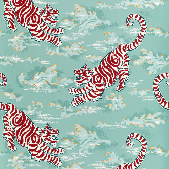 Bongol Paper Aqua by Lee Jofa Wallcovering MINDORO WALLPAPER PAPER - 100% United States Horizontal: 27 and Vertical: 19 27 - Fabric Carolina -